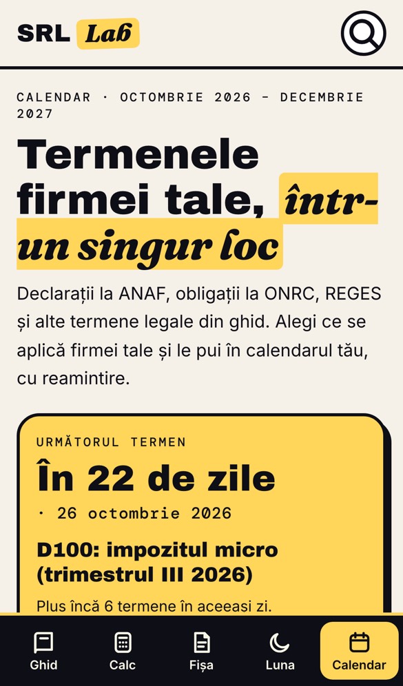 Calendarul fiscal
